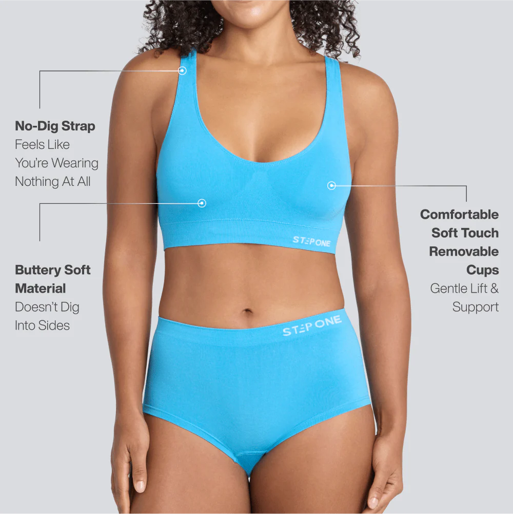 Women's SmoothFit Padded Bra - Blue Wave - Image 2